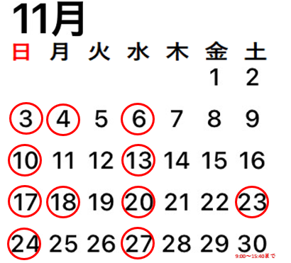 2024.11休診日